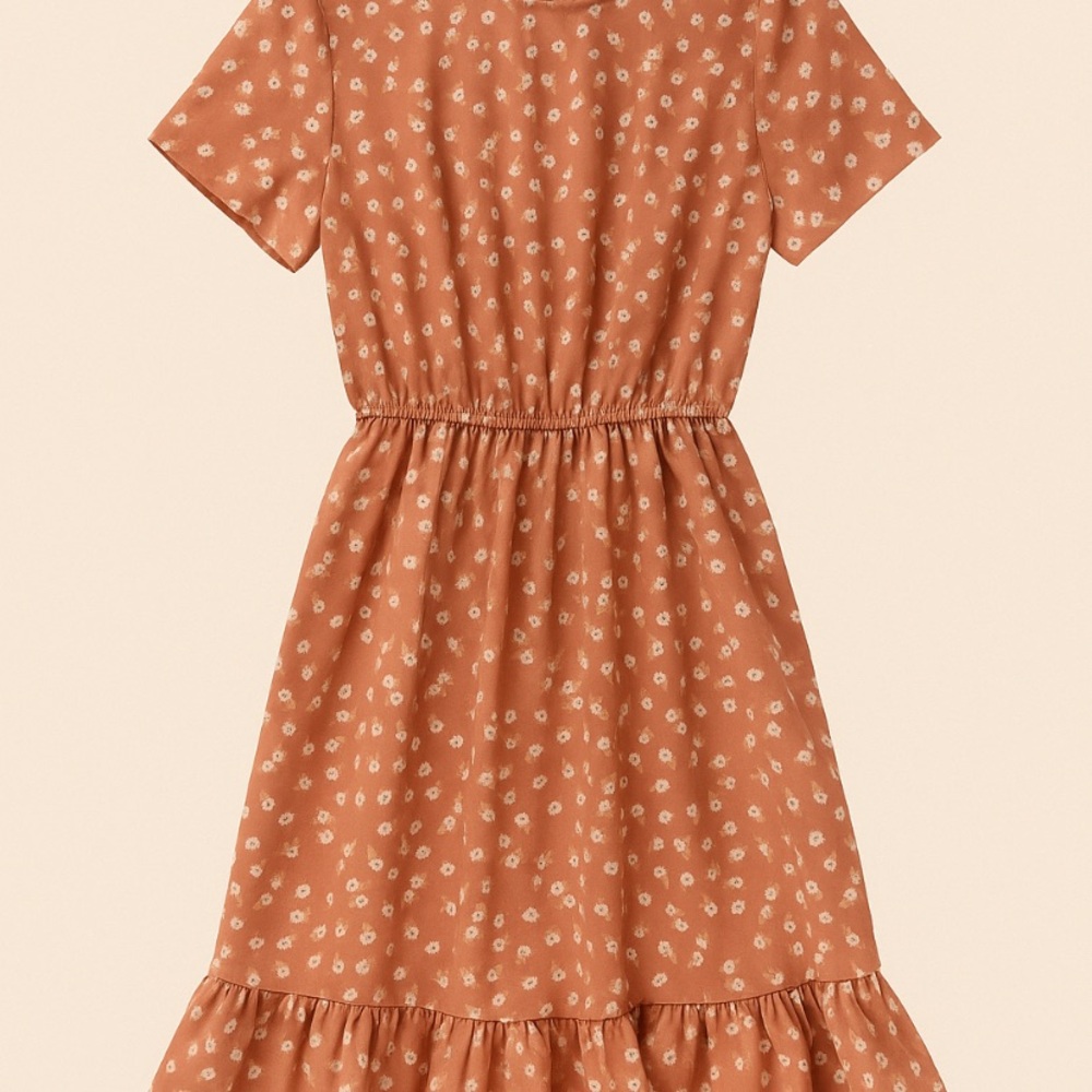 SHEIN Women's Midi Dress in Warm Pink Floral